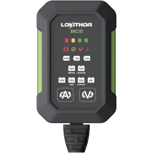 Lokithor BC2 0.75A/1A/2A 2V/15V Car Battery Charger with Overcharge Protection